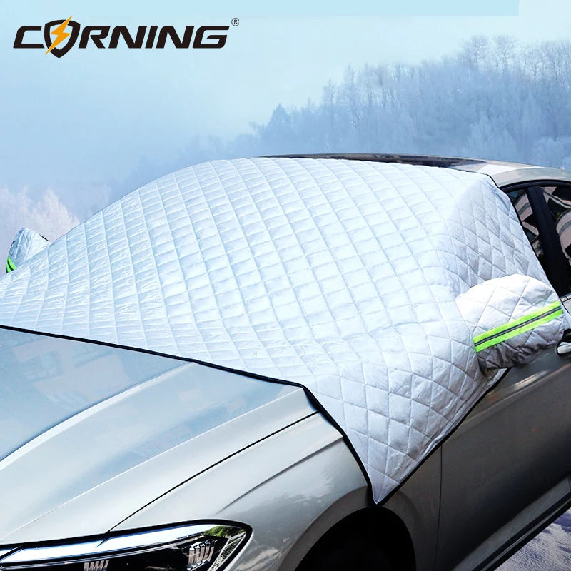 Car Windshield Cover Front Windscreen Sunshade Half Cover Car Exterior Snow Shield Cover Vehicles Protective Shade for Sedan SUV
