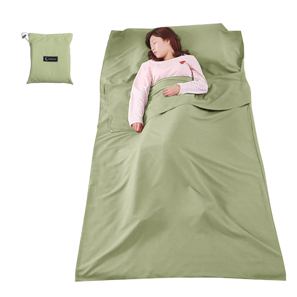 115cm*210cm Lightweight Sleeping Bag Liner Portable Multi-person Sleeping Sack Outdoor Camping Hotel Travel Sheet
