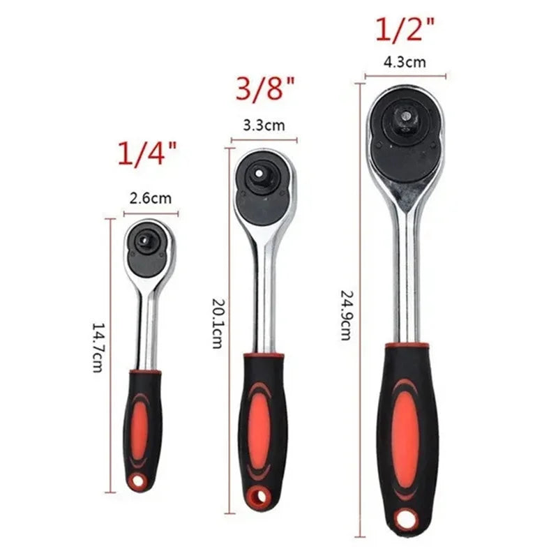 1/4 3/8 Inch Ratchet Wrench 24 Tooth Drive Ratchet Socket Wrench Repair Tool Multi-funtion DIY Ratchet Handle Wrench Hand Tools