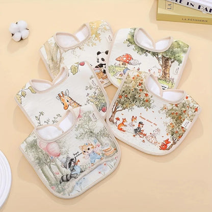 New Cotton Baby Bibs Adjustable Neck Baby Care Burp Clothes Washable Waterproof Eating Protector for Girls Boys