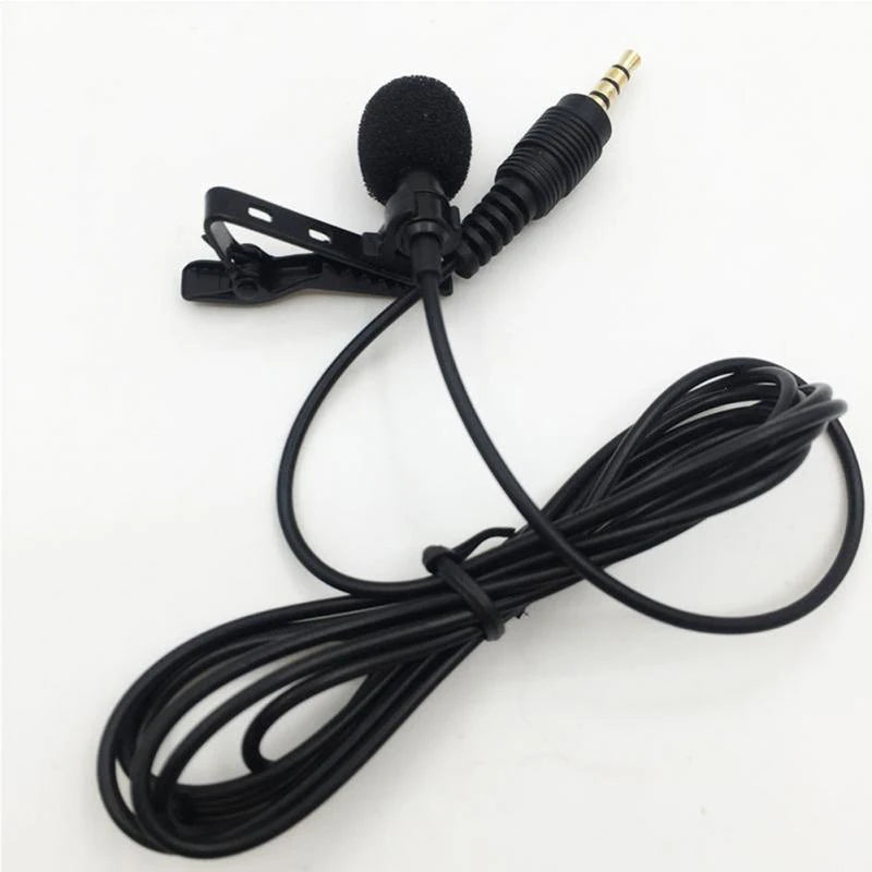 3.5mm Jack Lavalier Tie Clip Lecture Microphones Mini Audio Mic for Camera Computer Phone