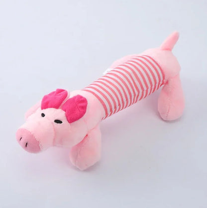 Cute Pet Dog Cat Plush Squeak Sound Dog Toys Funny Fleece Durability Chew Molar Toy Fit for All Pets Elephant Duck Pig