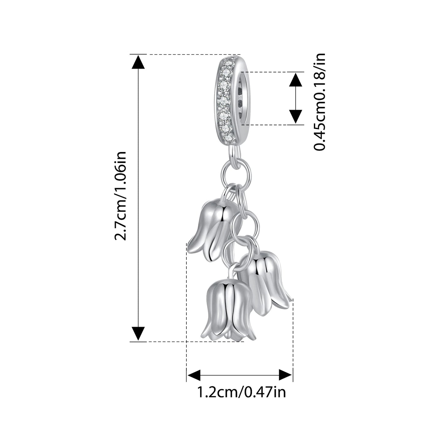 WOSTU 925 Sterling Silver Snowflake Charm Winter Snow Beads Purity Original Fit for Women Girls Necklace DIY Fine Jewelry Gift