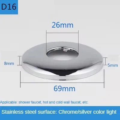2PCS 1/2"3/4"Faucet Decorative Cover Stainless Steel Water Pipe Connector Heighten Valve Panel Shower Kitchen Faucet Accessories