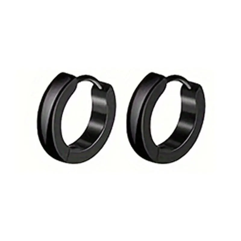 21 pairs of men's stainless steel earrings, circular CZ earrings, hypoallergenic earrings, unisex perforated earrings