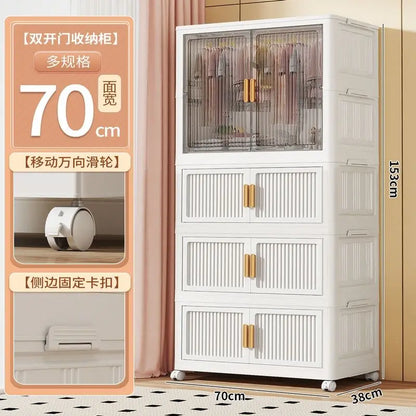 Natural Shelves Wardrobes Organizer Clothes Jeans Shelf Drawer Wardrobe Stackable Storage Stoffen Klerenkast Home Furniture