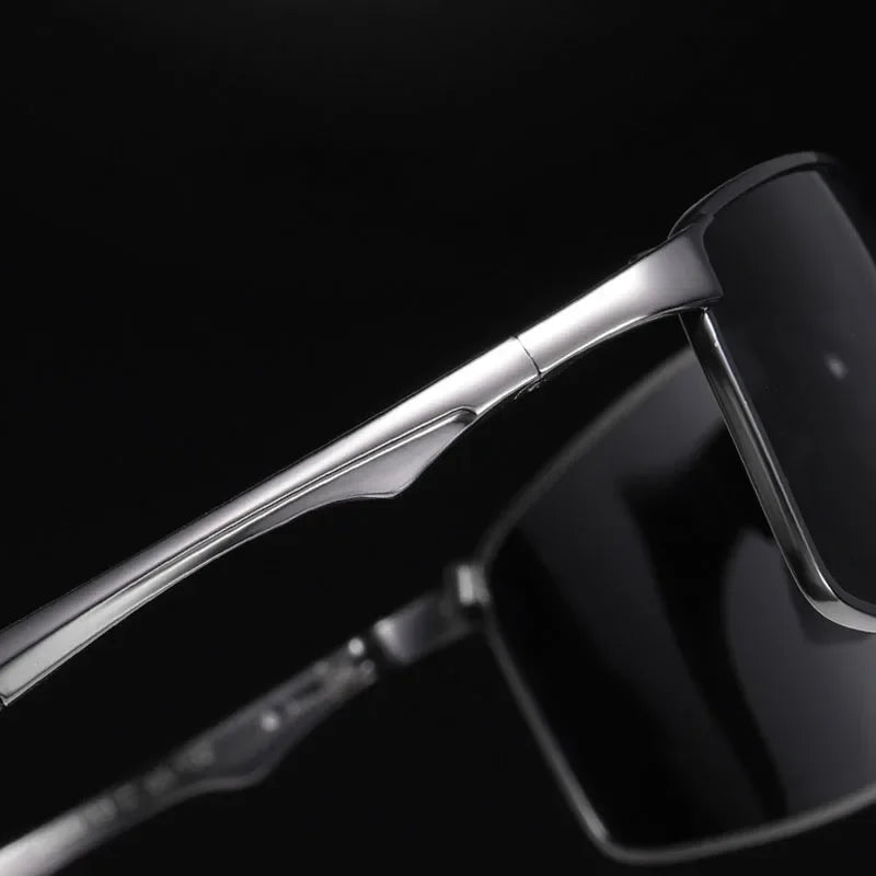 Photochromic Men Polarized Sunglasses Male Metal Square Glasses Driving Sun Glasses UV400 Outdoor Sports Cycling Goggles
