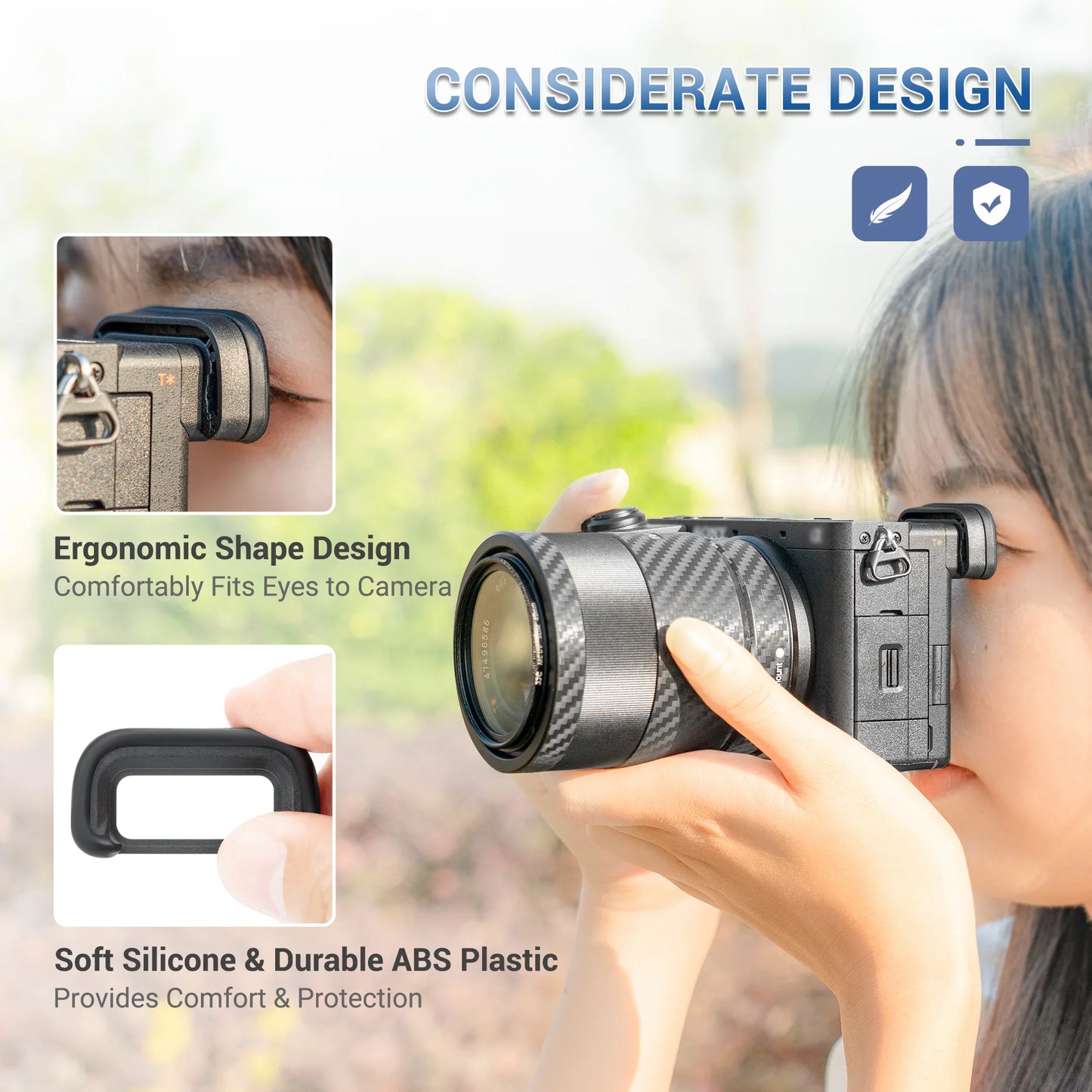 JJC A6700 Eyecup FDA-EP20 Soft Silicone Eyecup Eyepiece Viewfinder Eye Cup for Sony A6700 Replaces Sony FDA-EP20 Eyecup