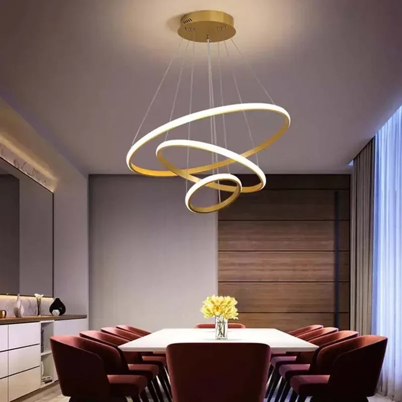 Modern led dining room chandeliers simple ring chandelier living bedroom Lights home indoor lighting decorative Pendant Lamps