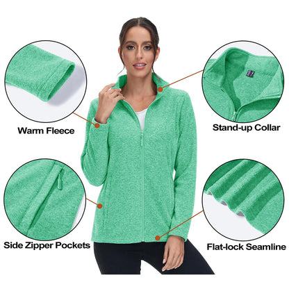 MAGCOMSEN Lightweight Women's Fleece Jackets Womens Athletic Warm Sweatshirts Casual Turtleneck Sweater Coat Sports Tops
