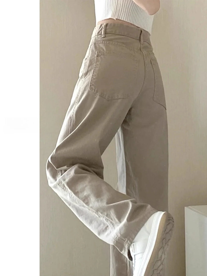 Autumn Kaqi White Jeans Women Wide Leg Pants Mom Femme Y2K Jeans Bermuda Woman Trousers Clothing Pantalones Spodnie Damskie