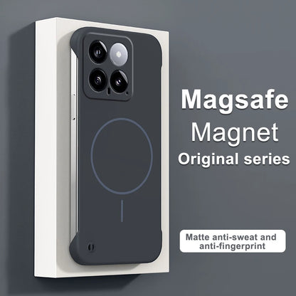 For Magsafe Frameless Magnetic Wireless Charging Phone Case For XIAOMI 14 13 13T 12 12X 11 15S 15 Pro Ultra Slim Hard Back Cover