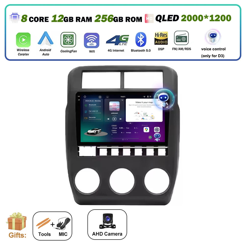 Car Radio Multimedia Video Player GPS Navigation QLED Touch Screen For Lada Niva 2021 - 2023 Android 16 Auto Wireless Carplay