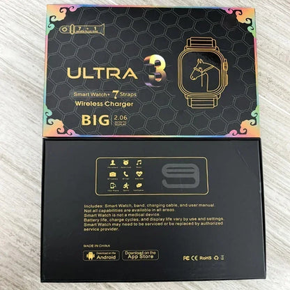 7 Watch Straps New Watch10 Ultra 3 Smartwatch 2.2HD Amoled Circular Screen ECG Monitoring Reloj Inteligente Wristwatch