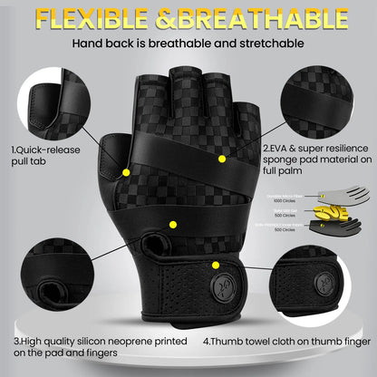 Gym Gloves for Men Sports Multi-use Breathable Gel Weight Lifting Gloves for Pull-ups,Training,Fitness,Road Bike Outdoor Cycling