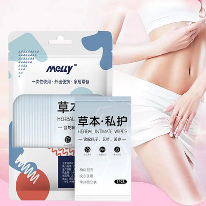 20pcs Feminine Private Parts Care Wipes Natural Herbal Intimate Antibacterial&Protection Wipes Mild Formulate for Sensitive Skin
