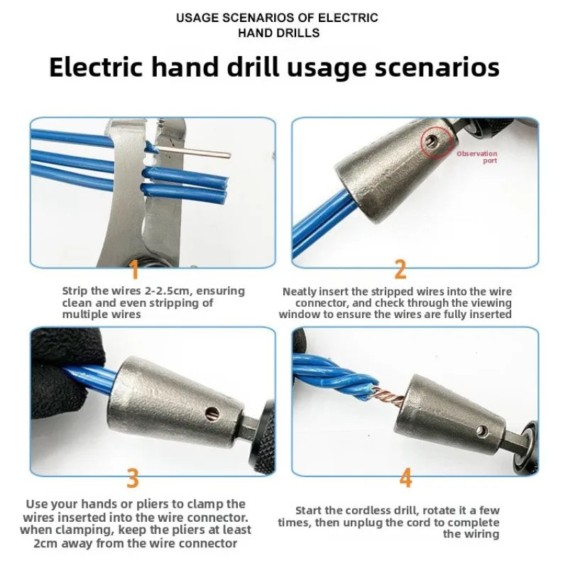 1PC Wire Twisting Tools Quickly Twister Electrician Artifact for Power Drill Drivers Twisted Connector Cable Device Multi-tool
