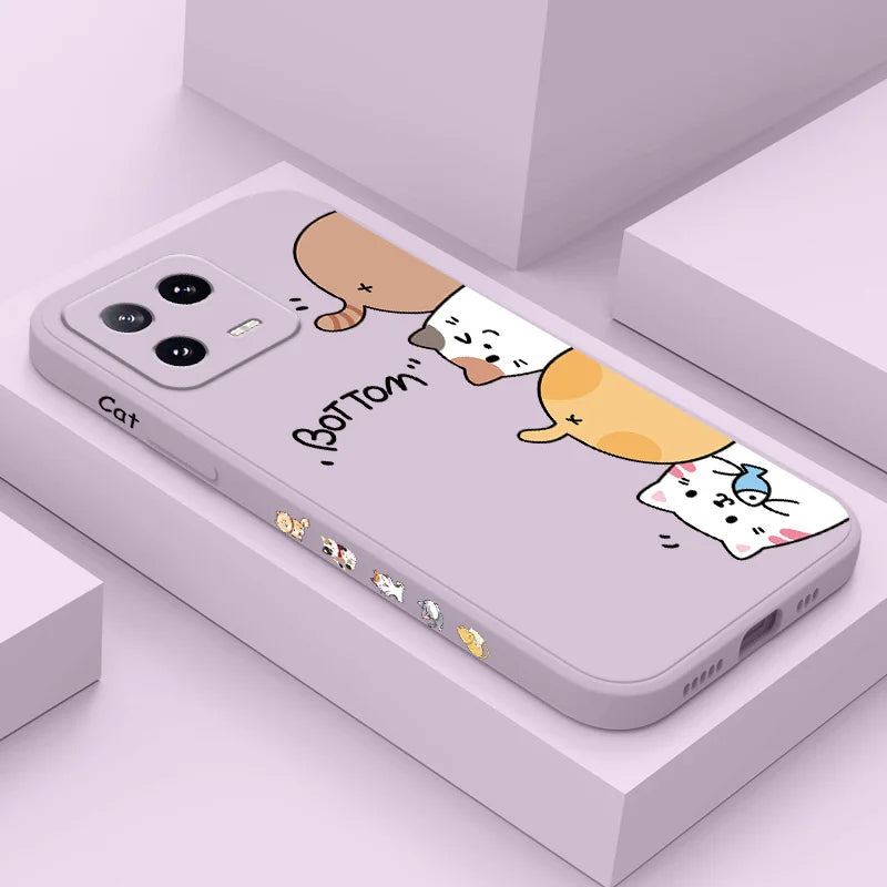 Cat Litter Phone Case For Xiaomi Mi 15 15T 14 14T 13 13T 12 12T 12S 11 11T Ultra 10 10T 9 9T Pro Lite 5G Liquid Silicone Cover