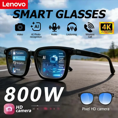 Lenovo 4K AI Smart Glasses with Camera Anti-Shake Video Recording & WiFi Transmission Real-Time Translation Smart Glasses