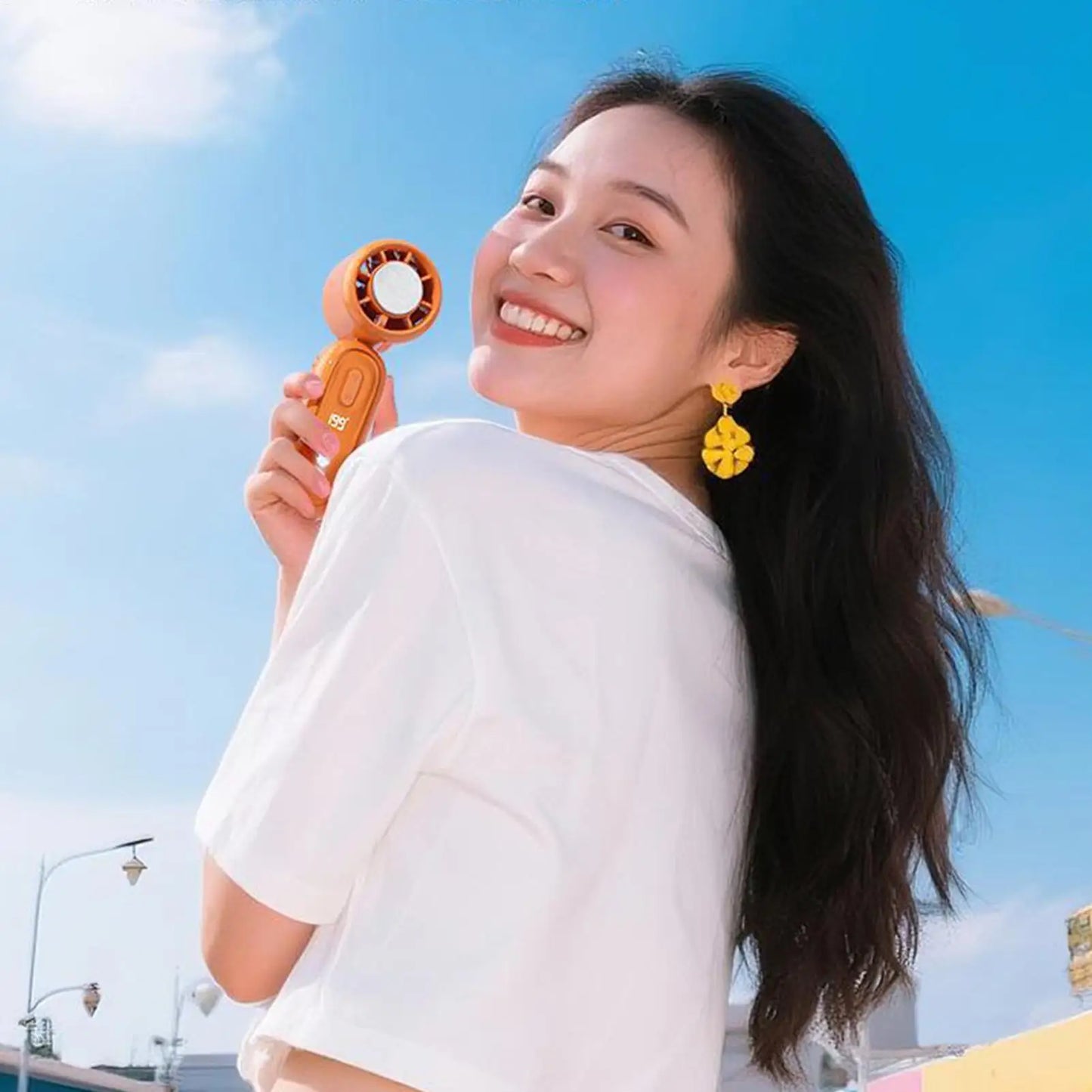 Portable Handheld Fan 199 Speed Cooling LED Display Mini Battery Operated Hand Held Fan For Travel Summer Camping Hiking Fishing