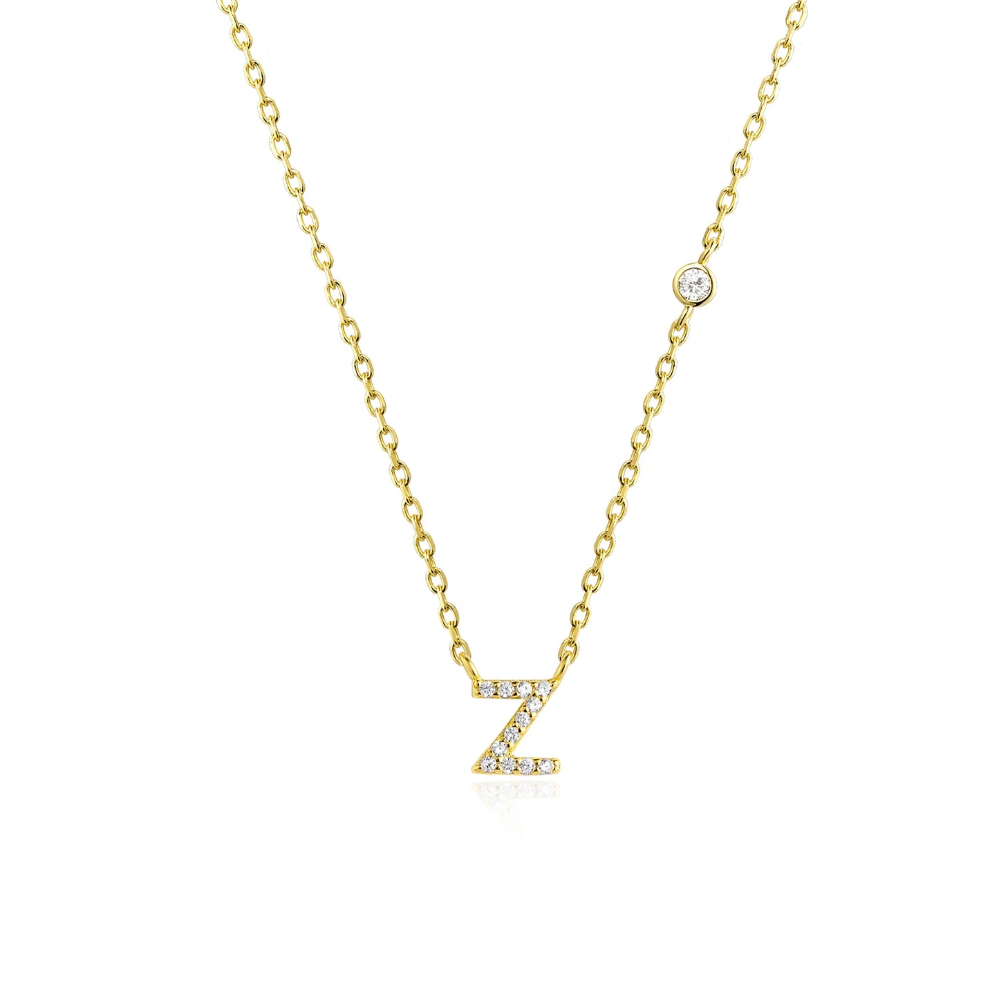 VEWANT New 925 Sterling Silver Monogram Initial Letter A M Pendant Long Chain Necklace Crystal Fine Jewelry Luxury Fine Jewelry