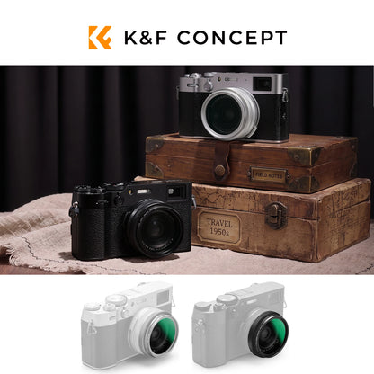 K&F CONCEPT 1/4 Black Diffusion Filter Kit for Fujifilm X100V X100VI X100F X100S Lens 49mm Soft Focus Filter with Adapter Ring