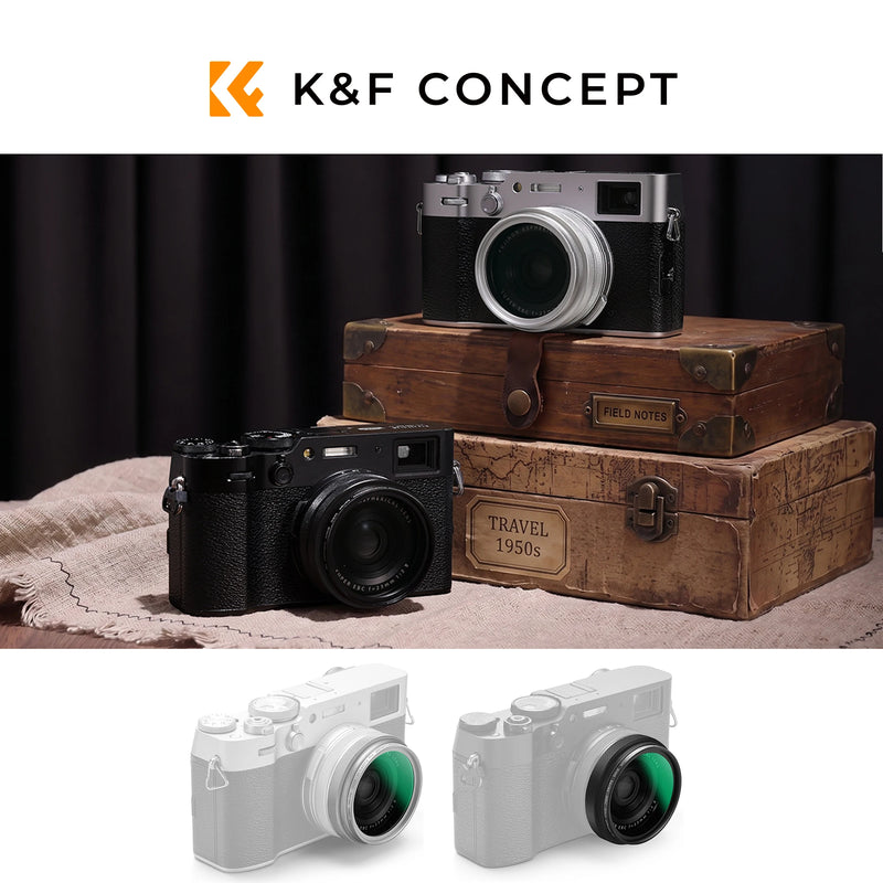 K&F CONCEPT 1/4 Black Diffusion Filter Kit for Fujifilm X100V X100VI X100F X100S Lens 49mm Soft Focus Filter with Adapter Ring