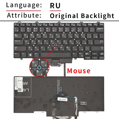 New Genuine Laptop Keyboard Compatible for DELL Latitude 3340 3350 5480 5490 E3340 E7450 E5450 E7470 E5470