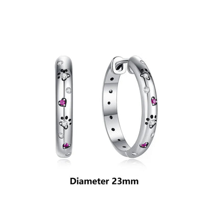 New 2026 Original 925 Sterling Silver Earrings For Women Piercing Hoop Love Heart Earings Rose Gold Wedding Gift Luxury Jewelry