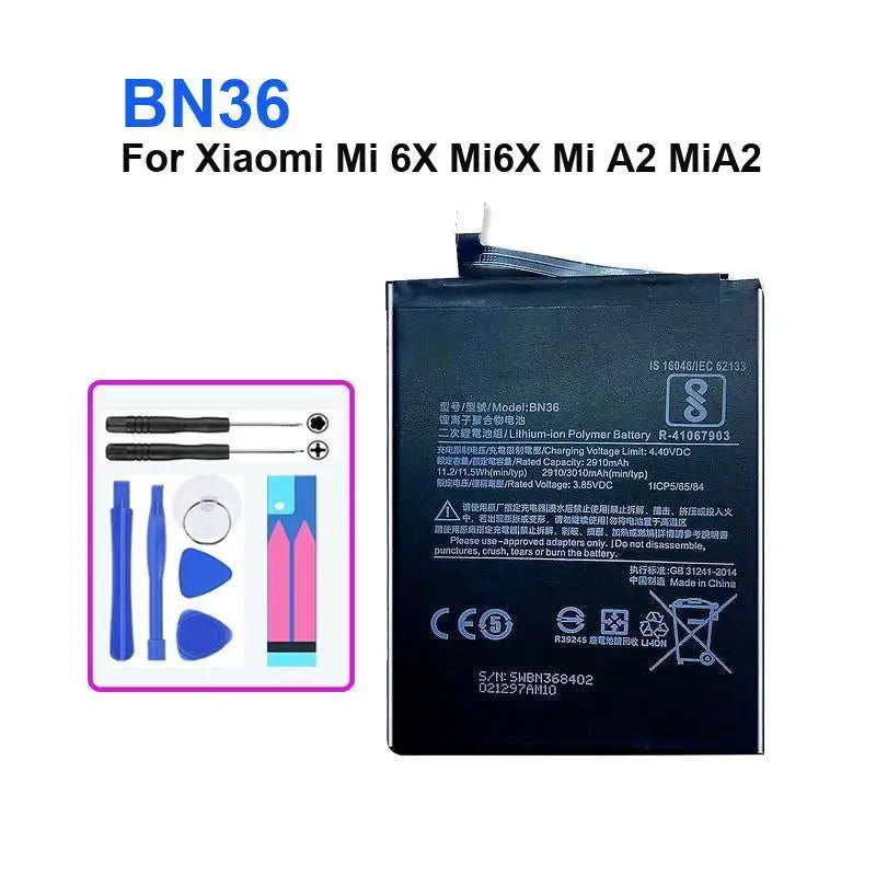 Phone Battery For Xiaomi Mi 4S 5 M5 4C 5C 5X 6 6X 7 8 A2 Redmi Note 5A Prime S2 Pro Y1 Mia1 Lite Batteries + Track NO
