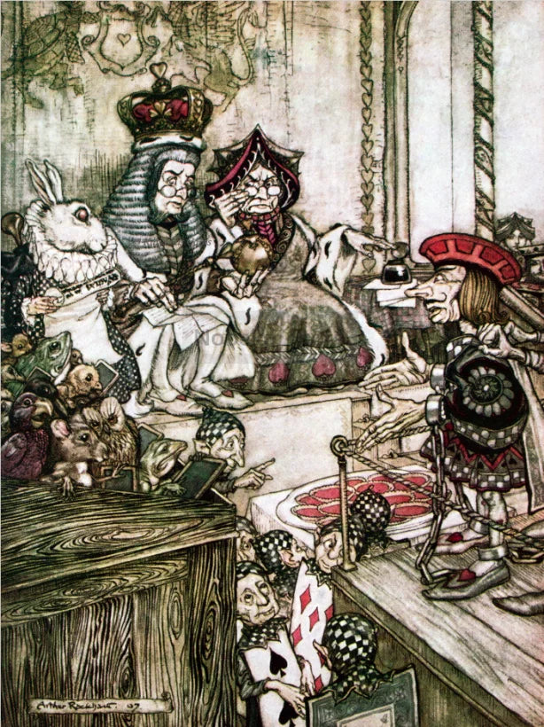Canvas Painting Wall Art Pictures Home Room Decor Arthur Rackham Artwork Alice in Wonderland Mad Hatter Red Queen Poster Prints