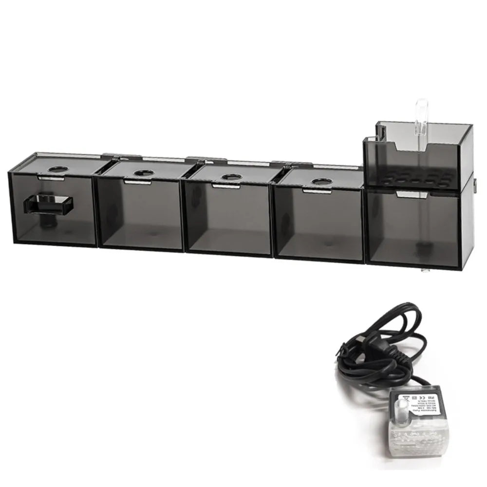 Three-in-one External Aquarium Filter Plastic Silent Fish Tank Filter Box Built-in Oxygenated Water Purifier Aquarium