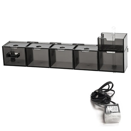 Three-in-one External Aquarium Filter Plastic Silent Fish Tank Filter Box Built-in Oxygenated Water Purifier Aquarium