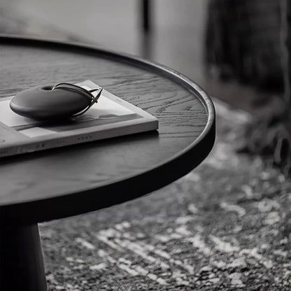 Round Solid Wood Coffee Table Minimalist Design Living Room Home Decor Coffee Table Nordic Black Simple Coffee Table Furniture