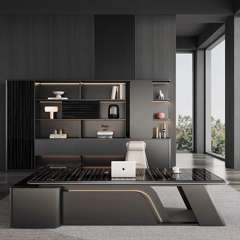 Space Saving Modern Office Desk Storage Executive Computer Office Desk Minimalist Lshaped Escritorio Oficina Office Furniture