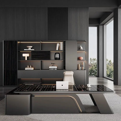 Space Saving Modern Office Desk Storage Executive Computer Office Desk Minimalist Lshaped Escritorio Oficina Office Furniture