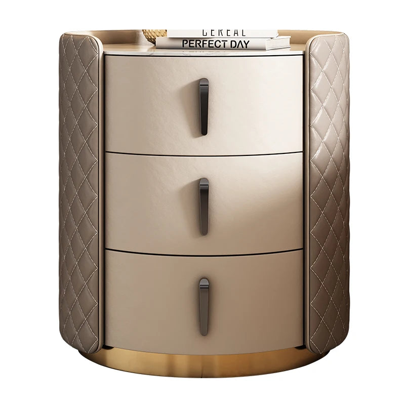 Storage Modern Nightstand Aesthetic Luxury Simple Leather Bedside Table Italian Trendy Muebles Para Cuarto Bedroom Furniture