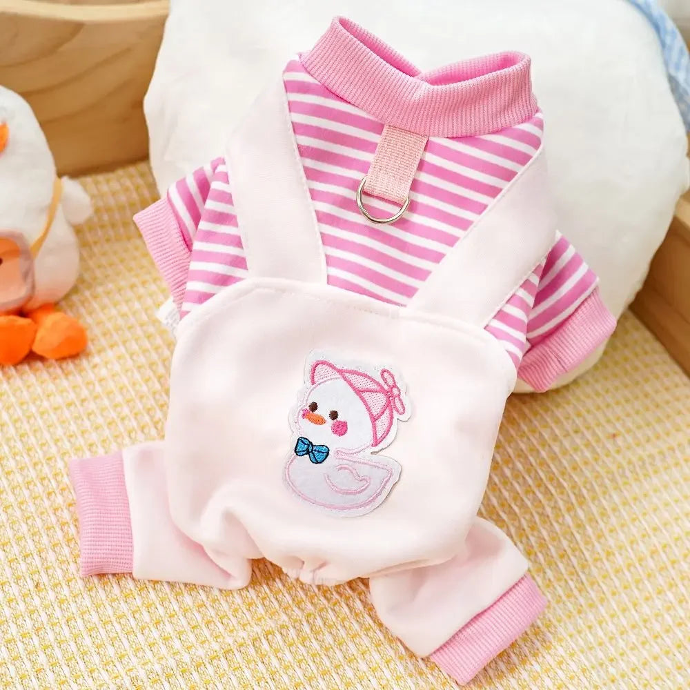 Four-legged Clothing for Pet Dogs, Medium and Large Dogs and Cats, Autumn and Winter Sweatshirts, Plus Fleece Clothing Supplies,