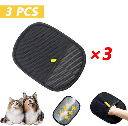 Pet Hair Removal Tool Reusable Static Removal Gloves, Double-Sided Grooming Gloves for Pets, Removes Pet Fur Hair for Carpets