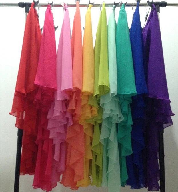 2024 Summer women's fashion Rainbow color irregular skirts,candy color ruffles chiffon skirts,sexy skirts