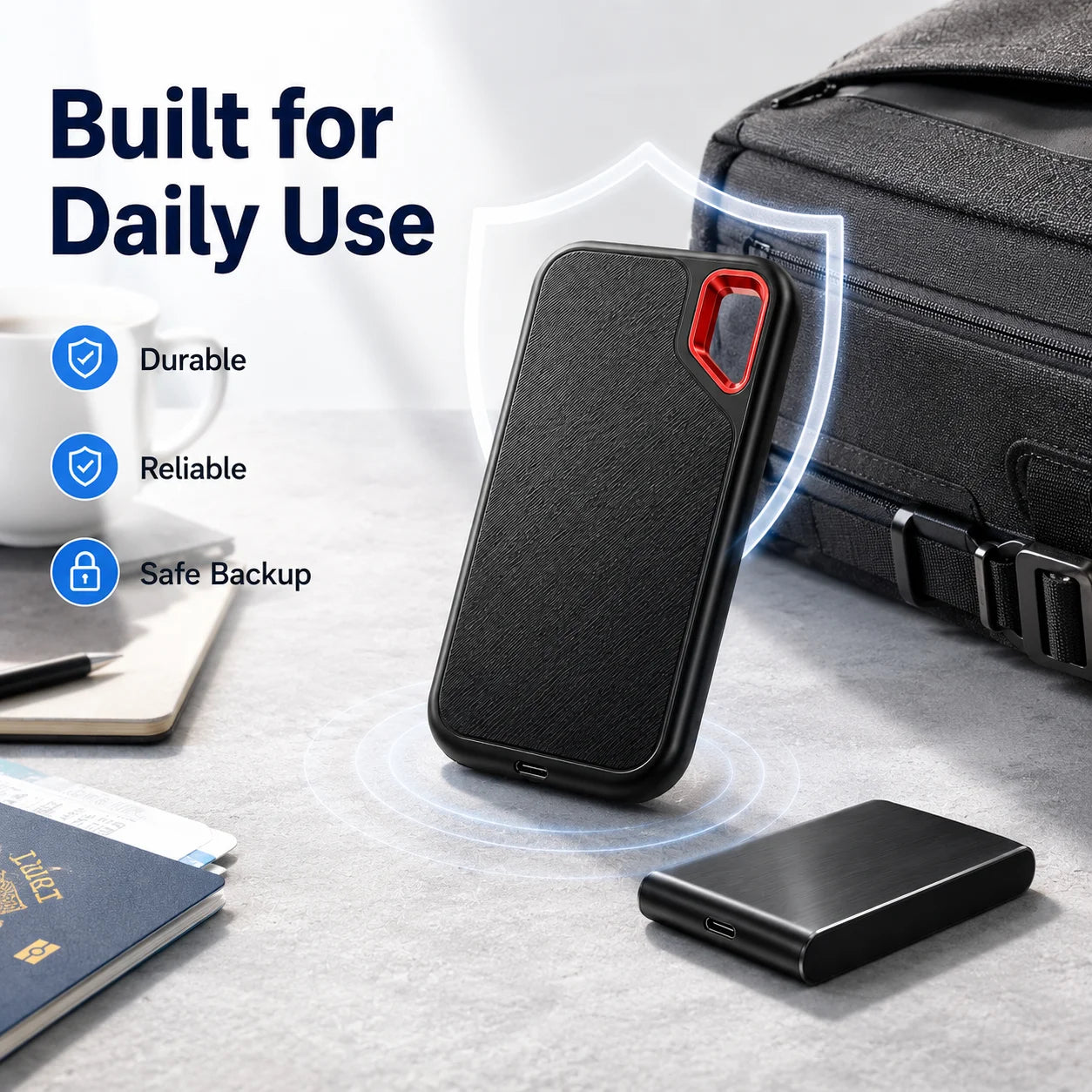 4TB Portable SSD Waterproof Shockproof for Desktop Computer Plug&Play High Speed External Solid State Drive Pro