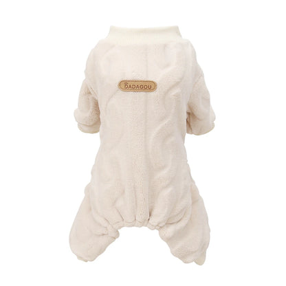 Pet Dogs Four-Legged Jumpsuit Wavy Double-sided Fleece Soft Puppy Kitten Pet Pajamas Dogs Cats Warm Winter Jacket Clothing