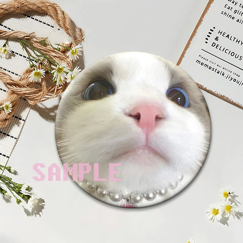 Cute Cats Meme Button Pins Funny Creative Animal Brooches Round Exquisite Tinplate Badge for Backpack Jewelry Accessories Gifts