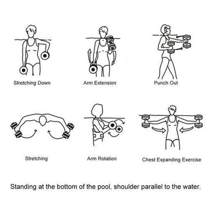Multicolor Water Dumbbell Pool Exercise Floating Dumbbell Aquatic Exercise Dumbbells Water Sports Aerobic Fitness Equipment