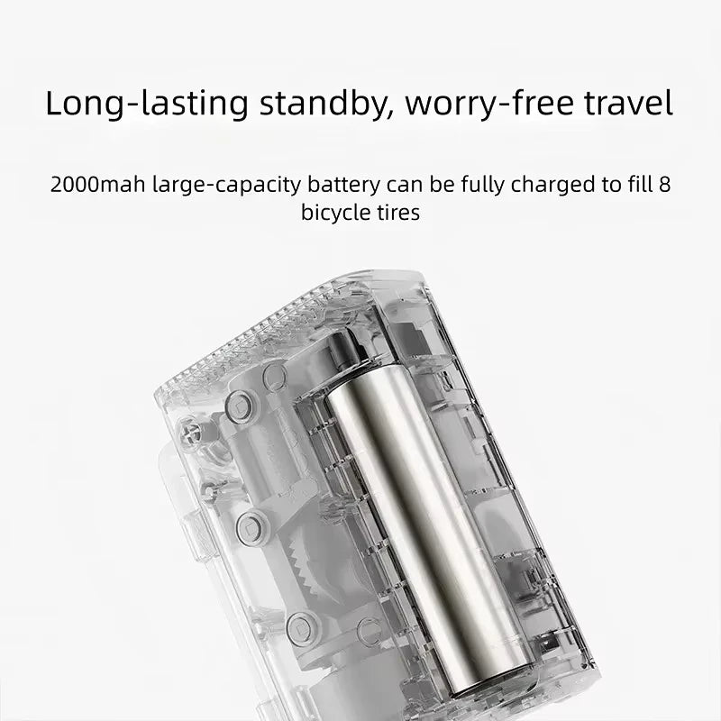 Xiaomi MIJIA Portable Electric Air Compressor 150 PSI, 2000mAh, Tire Pressure Detection, Multiple Preset Mode,LED Light Air Pump