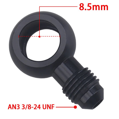 Aluminum Banjo Adapter Fitting 10AN Male Flare AN3 AN4 AN6 AN8 AN10 to 12mm 14mm 16mm Banjo Hole for Fuel & Brake Systems Black