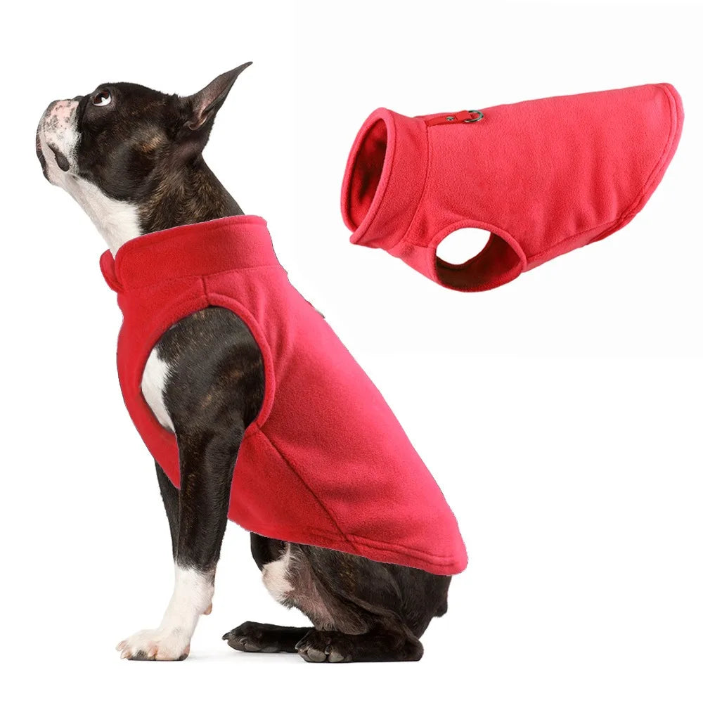 Warm Fleece Dogs Clothes Pet Dog Jacket Vest With D-Ring For Small Dog Cats Clothing French Bulldog Costumes Chihuahua Coat