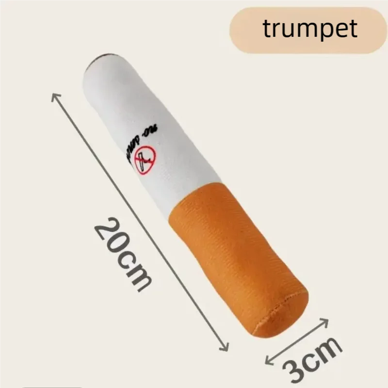 Pet Funny Toys Cigar Big Smoke Plush Sound Squeak Fake Cigarettes Toys Dog Chew Molar Interactive Game Bite Resistant Pet Toy