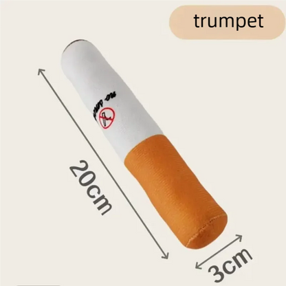 Pet Funny Toys Cigar Big Smoke Plush Sound Squeak Fake Cigarettes Toys Dog Chew Molar Interactive Game Bite Resistant Pet Toy
