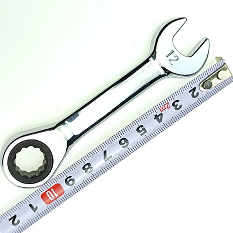 8-19mm Short Handle Ratchet Handle Wrench CR-V Combination Wrenches Quick Open Spanner Auto Repair Tools 1pcs